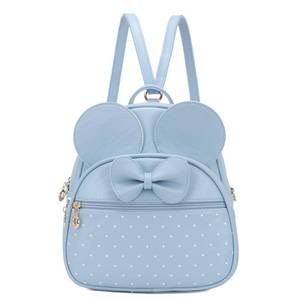 lot 8048 image: KL928 Girls Mini Backpack Bowknot Polka Dot Cute Daypacks Convertible Shoulder Bag Purse for Women (L.Blue)