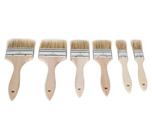 lot 8049 image: ETERNA 6Pack Household Chip Paint Brush 1inch 2inch 3inch Natural Bristles Wooden Handle Flat Brushes Set for Painting, Glue, Oil, Acrylic, Stain
