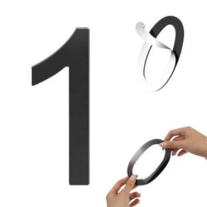 lot 8054 image: Self-adhesive 5 Inch House Numbers Acrylic House Number Modern House Numbers Black Mailbox Numbers for Outside Address Home Number for Apartments Office Hotel Room (1)