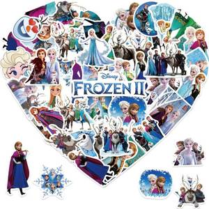 lot 8060 image: 50Pcs Mixed Cartoon Frozen Stickers Gifts for Kids Girl Laptop, Cute Waterproof Vinyl Cartoon Princess Decal for Teen Water Bottle Bike Guitar Phone Skateboard Luggage (Fr)