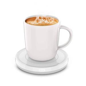 lot 8064 image: BESTINNKITS Smart Coffee Set Auto OnOff Gravity-Induction Mug Office Desk Use, Candle Wax Cup Warmer Heating Plate (Up to 131F55C), 14oz (White Set)
