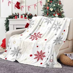 lot 8066 image: Galoker Christmas Throw Blanket Snowflake Couch Blanket Super Soft Flannel Throw Blanket Winter Plush Fuzzy Warm Bed Blanket Christmas Holiday Decor for Couch Bed 60X80