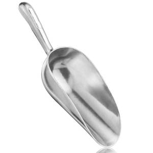 lot 8071 image: Cast Aluminum Utility Scoop, 5-Ounce - Round Bottom, Small ice scoop For Multi-Purpose Use, With Finger Groove Handle (Hand Wash Only) 5 oz.