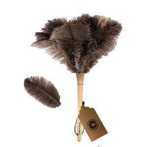 lot 8076 image: Ostrich Feather Duster for Cleaning-Furniture Dusters with Handle Ddzmz Hand Duster with Fluffy Natural Genuine Feather Reusable Household Duster, Gray and Brown(Length 16)