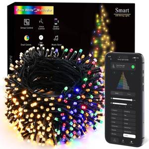 lot 8080 image: BrizLabs Smart Christmas Lights, 180FT 500 LED Color Changing Christmas Lights with AppVoice Control, Dimmable Warm White & Multicolor Mini Light String, Decorative Xmas Light for Indoor Outdoor Tree