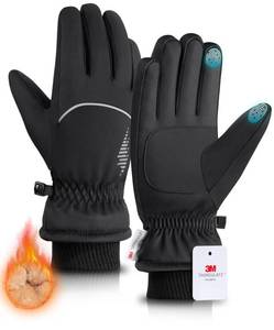 lot 8087 image: rivmount Waterproof Winter Gloves Women Men, Thermal Ski Gloves for Cold Weather with Warm, Touchscreen, 3M Thinsulate, Windproof for Outdoor, Running, Skiing, Cycling, Working, Snow Size Black L