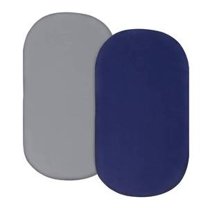 lot 8090 image: Bassinet Sheets for Baby Boy Girl 2 Pack Bassinet Sheet Set Universal Soft Cradle Sheets Fit for Oval Rectangle and Hourglass Bassinet Mattress, Bassinet Sheets, Grey&Navy