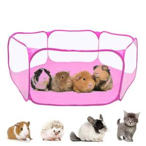 lot 8091 image: RYPET Guinea Pig Playpen - Breathable & Transparent Pet Playpen Pop Open OutdoorIndoor Exercise Fence, Portable Yard Fence for Guinea Pig, Rabbits, Hamster, Chinchillas and Hedgehogs