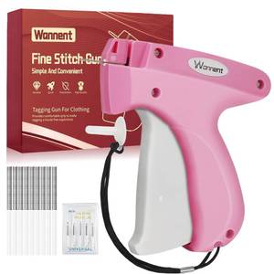 lot 8092 image: Stitch Gun for Clothes Stitchy Tagging Gun for Clothing Stitchy Quick Clothing Fixer -Includes 1,000 Black Fasteners & 1,000 White Fasteners & 6 Needles(hotpinkWhite)