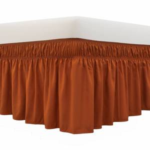 lot 8427 image: MEILA Wrap Around Bed Skirt Three Fabric Sides Elastic Dust Ruffled 16 Inch Tailored Drop,Easy to Install Fade Resistant-Caramel, TwinFull