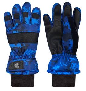 lot 8435 image: NIce Caps Kids Waterproof Winter Thinsulate Warm Gloves (Blue Digital Camo, 7-8 Years)