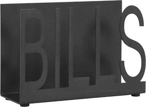 lot 8442 image: NFASHIONSO Black Metal Desktop Mail Sorter Organizer with Bills in Block Cut Out Letter Design