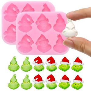 lot 8453 image: 2 Pcs Christmas Chocolate Mold 3D Skull Designs DIY Pink Silicone Baking Molds Xmas Theme Food Grade Chocolate Candy Cake Moulds Homemade Cute Chocolate Mold for Christmas New Year Party Decor Gift