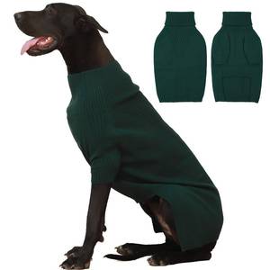 lot 8460 image: IECOii Extra Large Dog Sweater 4XL,Thermal Warm Dog Sweaters for Giant Breed Dogs,Turtleneck Knitted Knitwear for Pet Winter,Stretchy&Easy On Doggy Sweatshirt for Doberman,Great Dane(Green,XXXXL)