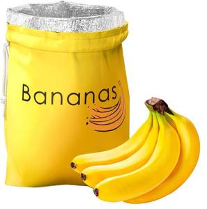 lot 8467 image: Banana Bag To Keep Bananas Fresh Longer - 13.8 x 11 Inch Reusable Banana Keeper for Freshness with Aluminium Foil Inside, Fresh Fruit Preserver to Help Maintain Freshness - Produce Saver Fruit Bag