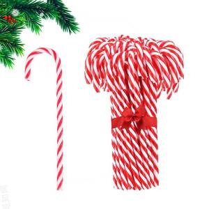 lot 8470 image: AmlkHxuan Christmas Plastic Candy Cane Christmas Tree Hanging Ornament for Christmas Decorations (White Red-20 Pieces)