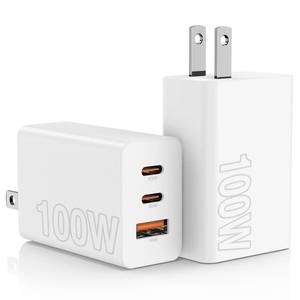 lot 8476 image: Hzevn 2Pack 100W USB C Wall Charger Block, 3-Port USB C Charging Adapter,Multi Super Fast Charging Power Plug Cube for MacBook ProAir,i-Pad Pro,i-Phone 171615, Galaxy S25,and More-White��