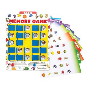 lot 8478 image: Melissa & Doug Flip to Win Travel Memory Game - Wooden Game Board, 7 Double-Sided Cards Road Trip Essentials for Kids, Hangman for Kids, Memory Toy for Toddlers and 5