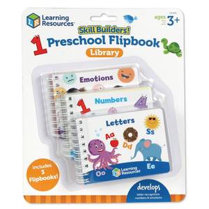 lot 8484 image: Learning Resources Skill Builders Preschool Flipbook,3 Pieces, Ages 3, Library Preschool, Learning Activities, Letters, Numbers, Counting, Toddler Activity Book