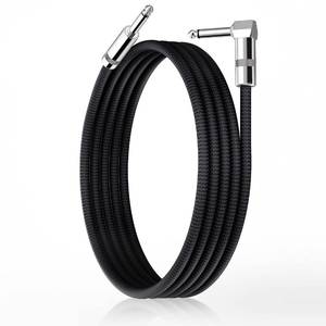 lot 8485 image: GOGHOST Short Guitar Cables 6.6FT, Amp Chord Electric Bass Amp Cord Braided, TS 14 Quarter Inch Straight to Right Angle Bass Instrument Cable Pro Audio (Black, 1Pack)