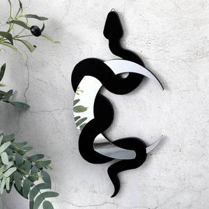 lot 8486 image: Weysat Black Snake and Crescent Moon Mirror Gothic Wall Decor Gothic Snake Decor Boho Hanging Mirrors Home Decorative Wall Art for Living Room Bathroom Bedroom Hallway