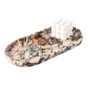 lot 8492 image: Koville Natural Decorative Marble Bathroom Tray, 12x6 Calacatta Viola Marble Catchall Tray for Bathroom, Stone Perfume Trays Jewelry Dish for Dresser, Stone Storage Trays for Home Decor