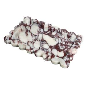 lot 13009 image: Natural 100% Marble Vanity Tray Luxury Scalloped Marble Storage Square Rectangle Tray for Home Decor Stone Tray for Bathroom Kitchen Candle Key (Rectangle-11.8  7.4-Calacatta Viola)