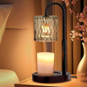 lot 13011 image: GOIUEDBZ Candle Warmer Lamp Electric Timer Dimmable Candles Warming Lamps - Height Adjustable Burner Jar - No Flame Scented Melts Wax - All Candle Jars Home Decor Table Light