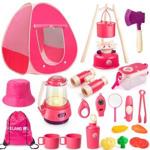 lot 13020 image: Meland Kids Camping Set for Girls - Camping Tent Toys for Girls Indoor Outdoor Pretend Play, Christmas Birthday Gift Idea for Toddler Girl Age 3,4,5,6 Year Old