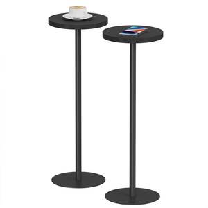 lot 13022 image: TUTOTAK Tall Round Side Table, Small End Table, Set of 2, Beside Table, Drink Table, Pedestal Side Table, livingroom, Black TB01BK0652