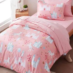 lot 13041 image: SLEEP ZONE Cute Printed Kids Duvet Cover Set Twin Size 2 Pieces - Super Soft Comforter Cover with 1 Pillow Sham, Easy Care Zipper Closure (Unicorn Castle, Twin)