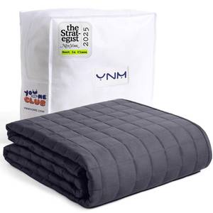 lot 13043 image: YnM 15lbs Weighted Blanket for Adults, Heavy Bed Throw Blanket with Cooling Glass Beads for All Season Use, Ideal for 90lbs (48x72 Inches, TwinFull, Dark Grey)