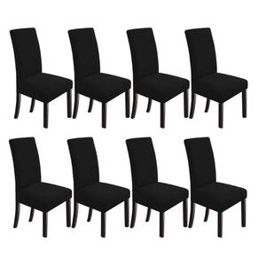 lot 13981 image: Dining Room Chair Slipcovers Dining Chair Covers Parsons Chair Slipcover Stretch Chair Covers for Dining Room Set of 8,Black