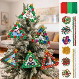 lot 13996 image: Amyhill 36 Set Christmas Craft Kits Winter Crafts DIY Stick Christmas Ornaments DIY Picture Frames Craft Set Xmas Tree Ornaments Decoration Make Your Own Holiday Crafts Party Favors