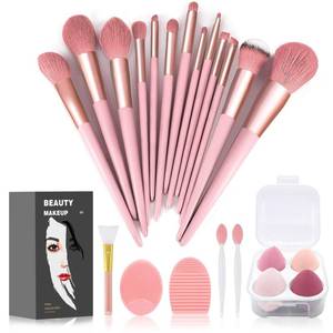 lot 14001 image: Koccido Makeup Brushes 22 Pcs Makeup Kit,Foundation Brush Eyeshadow Brush Make up Brushes Set (Pink, 22 Piece Set)