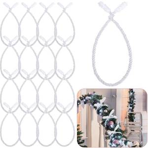 lot 14005 image: Zhengmy 16 Pcs 20 Inches Christmas Garland Ties Christmas Decorative Twist Ties for Banister Reusable and Flexible Twist for Xmas Home Decorations Holiday Craft Wrapping (White)