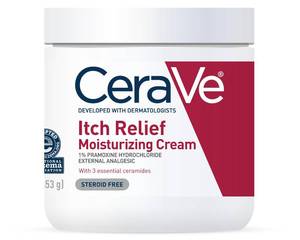 lot 14012 image: CeraVe Moisturizing Cream for Itch Relief, Anti Itch Cream with Pramoxine Hydrochloride, Relieves Itchy with Minor Skin Irritations, Sunburn Relief, Bug Bites, Fragrance Free, 16 Ounces