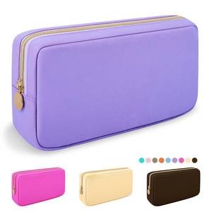 lot 14013 image: Nylon Small Makeup Bag Cosmetic Zipper Pouch for Purse, Preppy Makeup Bag Compact Make up Pouch Toiletry Bag, Waterproof Zipper Purse Travel Coin Pouch Storage Bag for Women Girls Teens(Purple)