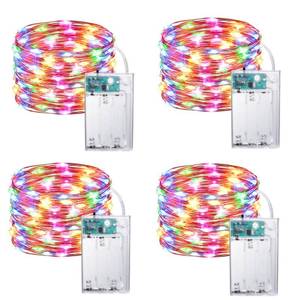 lot 14022 image: Joomer LED Fairy Lights Battery Operated, 4 Pack Each 16FT 50 LED Cuttable Starry Lights with Timer for Bedroom, Parties, Wedding Christmas Indoor Decor (Multicolor)