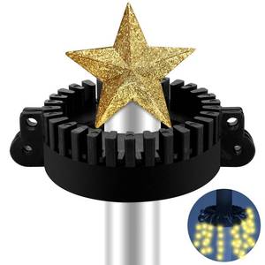 lot 14029 image: Menkxi 1 Pcs Christmas Tree Flag Pole Mega Topper Light Hook 7 x 5 x 1.75 Inch Christmas Tree Flag Pole Topper for Xmas Outdoor Decoration Patio Yard Holiday Party Supplies
