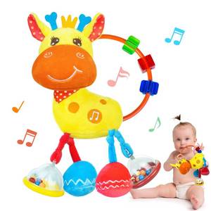 lot 14035 image: Baby Sensory Toys 0-6 3-6 Months,Infant Baby Musical Stuffed Animal Activity Soft Toys, 3 Months Rattles Teething Toys for Babies,Tummy Time Toy Gifts for 0-3-6-12 Months Boys, Girls