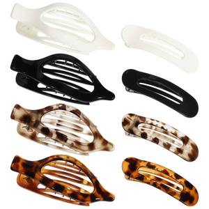 lot 14045 image: Obeoby 8 PCS Flat Hair Clips, Tortoiseshell Flat Claw Clips 2 Styles Hair Claws for Women Girls Medium Hair Volume
