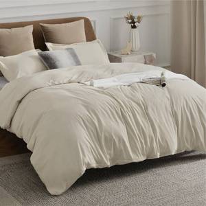 lot 14052 image: Bedsure Duvet Cover Oversized King Size - Soft Double Brushed Bedding Set for Kids & Adults, Zipper Closure, 3 Pieces, Includes 1 Duvet Cover (120x98) & 2 Pillow Shams, NO Comforter, Linen