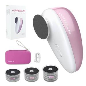 lot 14060 image: AprElm Rechargeable Electric Foot Callus Remover with 3-Sizes 120Pcs Sandpapers, Professional 1000RPM Electric Foot File with Organizer, Pedicure Tools Gifts for Women Men (E5 Pink-White)
