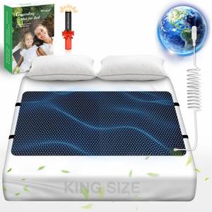 lot 14067 image: Grounding Mat for Bed, Grounded Pad for Sleep, Anti-Slip PU Leather Grounded Mat with Grounding Cord (27�76, King)
