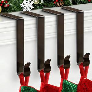 lot 14096 image: SPSHENG Stocking Holders for Mantle, Christmas Stocking Hooks, 4 Pack Stocking Hangers for Mantel, Non-Skid Stocking Hangers, Lightweight Stocking Hooks for Fireplace Home Party Decor