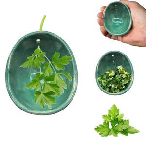 lot 14486 image: Pottery Herb Stripper Bowl �� 4-Slot Herb Stripper for Kale, Herbs & Broccoli  Dishwasher-Safe, Ergonomic Design  Fast Leaf Removal, Space-Saving for Kitchens & RVs(Cyan)