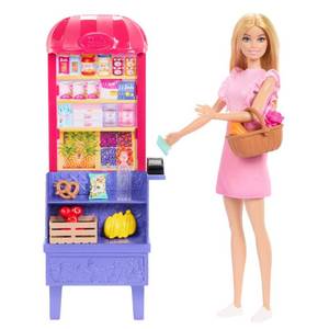 lot 14493 image: Barbie and Teresa Recipe for Friendship Fashion Doll & Playset, Malibu at The Market Theme with 11 Accessories Including Market Stand & Food