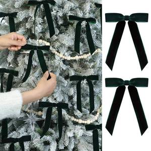 lot 20236 image: Flair Gifts 24 Pcs Velvet Christmas Bows Ornaments- 5 x 7 Inch Dark Green Luxury Velvet Ribbon Bows for Christmas Tree Decor, Wreaths, Gifts Wrapping, Wine Glasses, Rattan Strips and Xmas Home Decor