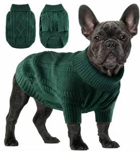 lot 20249 image: Baobicute Small Dog Sweater Clothes Pullover Knitted Dog Coat Sweaters for Small Dogs Cats Girl Boy Thick Warm Puppy Clothes for Chihuahua Yorkie Bulldog Christmas Cold Weather Pet Outfits